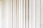 Closed White Fabric Blinds Curtains Stock Photo