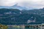 Village By The Lungerersee Obwalden Switzerland Stock Photo