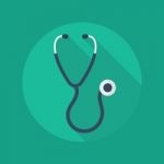 Medical Flat Icon. Stethoscope Stock Photo