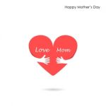 Happy Mothers Day.love Heart Care Logo Stock Photo