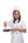 Young Woman Chef Stock Photo