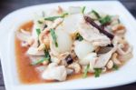 Spicy Chicken With Cashew Nuts Stock Photo