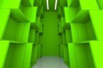 Abstract Box Green Room Stock Photo