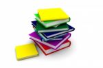 Stack Of Multicolored Books Stock Photo