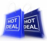 Hot Deal Shopping Bags Show Shopping  Discounts And Bargains Stock Photo