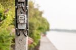 Rural Electricity Meter In Thailand Stock Photo