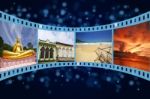 3D Film Strip With Pictures Stock Photo