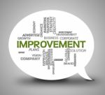 Improvement Bubble Indicates Growth Progress And Upgrade Stock Photo