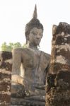 Buddha Statue Carved From Sandstone Stock Photo