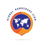 Global Handshake Abstract Sign Stock Photo