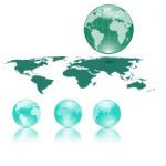 Globes Of  Earth And Lanmass Stock Photo