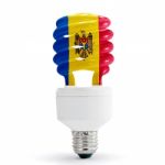 Flag Of Moldova On Bulb Stock Photo