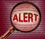 Computer Alert Shows Data Warning 3d Rendering Stock Photo