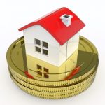 House On Money Means Purchasing And Selling Property Stock Photo