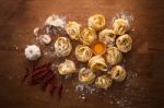 Fettuccine Pasta Italian Food Still Life Rustic Stock Photo