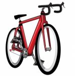 Isolated Red Bicycle -  Illustration Stock Photo