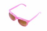 Pink Eye Glasses With Sun Shield On White Background Stock Photo