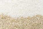 White And Brown Rice Background Stock Photo