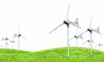 Eco Power, Wind Turbines Generating Electricity Stock Photo