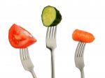 Vegetable On Fork Stock Photo