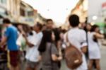 Blurred People In The Street Stock Photo