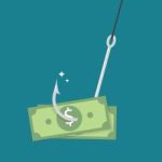 Fishhook With Money Stock Photo