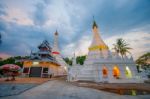 Pagoda In Sunset At Wat Phra That Doi Kong Mu, Mae Hong Son Stock Photo