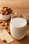 Almond Milk Organic Healthy Nut Vegan Vegetarian Drink Stock Photo