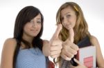 Students Showing Thumb Up Stock Photo