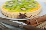 Kiwi  Pie Tart And Spices Stock Photo