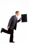 Businessman Holding Briefcase Stock Photo