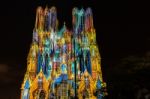 Light Show At Reims Cathedral In Reims France On September 12, 2 Stock Photo