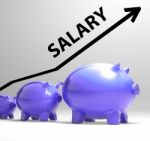 Salary Arrow Shows Pay Rise For Workers Stock Photo