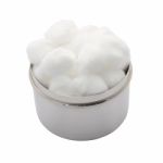 Cotton Wool Container On White Background Stock Photo