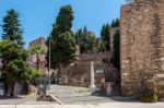 Entrance To The Alcazaba Fort And Palace In Malaga Stock Photo