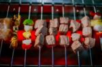 Meat On Barbecue Stock Photo