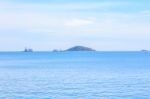 Blue Sea Water Surface On Sky Stock Photo