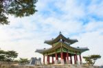 Hwaseong Fortress In Suwon,famous In Korea Stock Photo