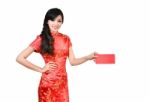 Pretty Women With Cheongsam Stock Photo