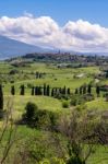 View Of Pienza In Tuscany Stock Photo