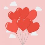 Group Of Heart Balloons Stock Photo