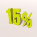 Percentage Sign, 15 Percent Stock Photo