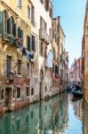 Buildings Along A Canal In Venice Stock Photo