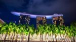 Singapore Skyline At Night Stock Photo