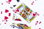 Close Up Playing Cards Background Stock Photo