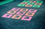 Colorful Number On Playground Stock Photo