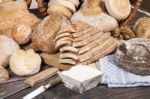 Fresh Assortment Of Baked Bread Varieties Stock Photo