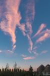 Sky Over The Expo Centre In Milan Italy Stock Photo