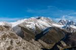 The Snowy Mountains In Winter Stock Photo