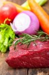 Fresh Raw Beef Cut Ready To Cook Stock Photo